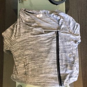 Lou & Grey cowl-neck sweater in heather grey